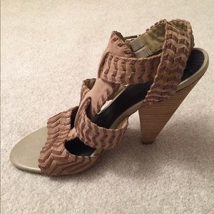 Trouve leather strappy sandal heels
